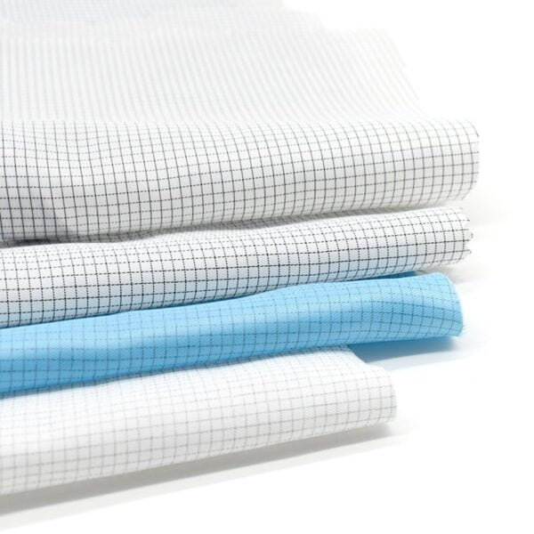 0.25 CM Polyester Flame Retardant Plaid Antistatic Fabric - Image 2